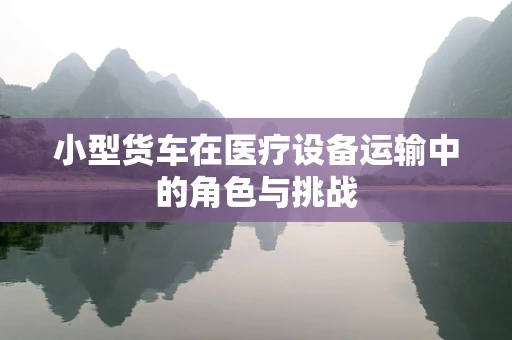 小型货车在医疗设备运输中的角色与挑战