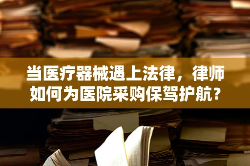 当医疗器械遇上法律，律师如何为医院采购保驾护航？