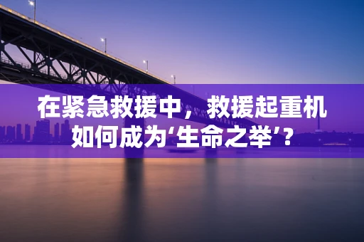 在紧急救援中，救援起重机如何成为‘生命之举’？