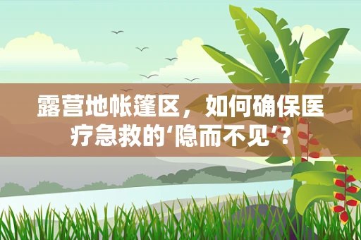 露营地帐篷区，如何确保医疗急救的‘隐而不见’？