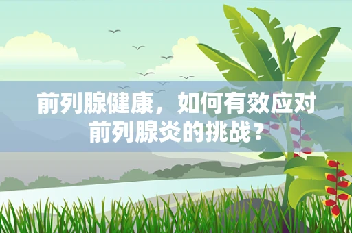 前列腺健康，如何有效应对前列腺炎的挑战？