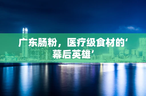 广东肠粉，医疗级食材的‘幕后英雄’
