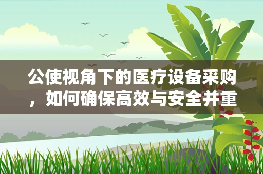 公使视角下的医疗设备采购，如何确保高效与安全并重？