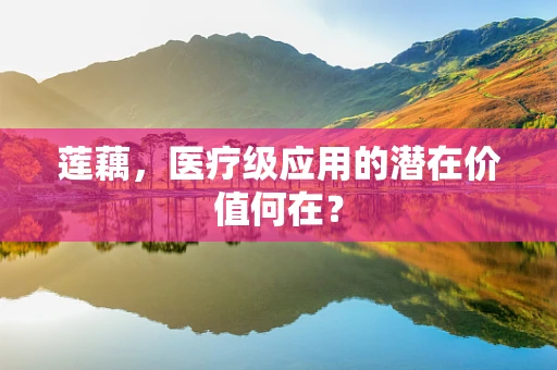 莲藕，医疗级应用的潜在价值何在？