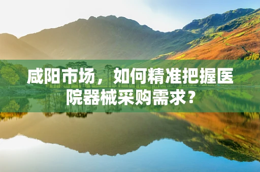 咸阳市场，如何精准把握医院器械采购需求？