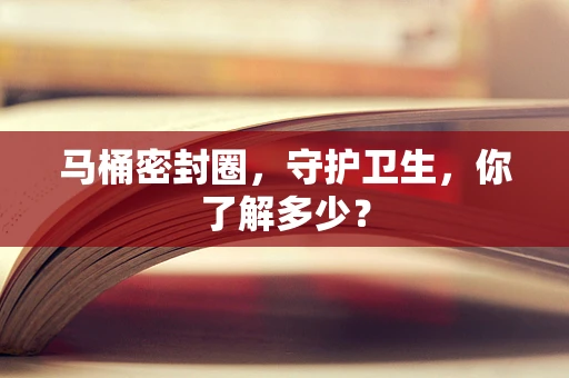 马桶密封圈，守护卫生，你了解多少？