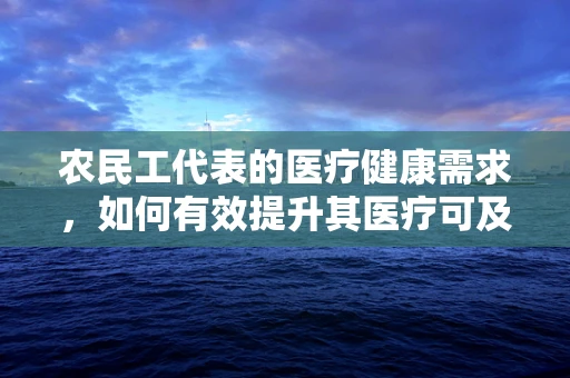 农民工代表的医疗健康需求，如何有效提升其医疗可及性与质量？